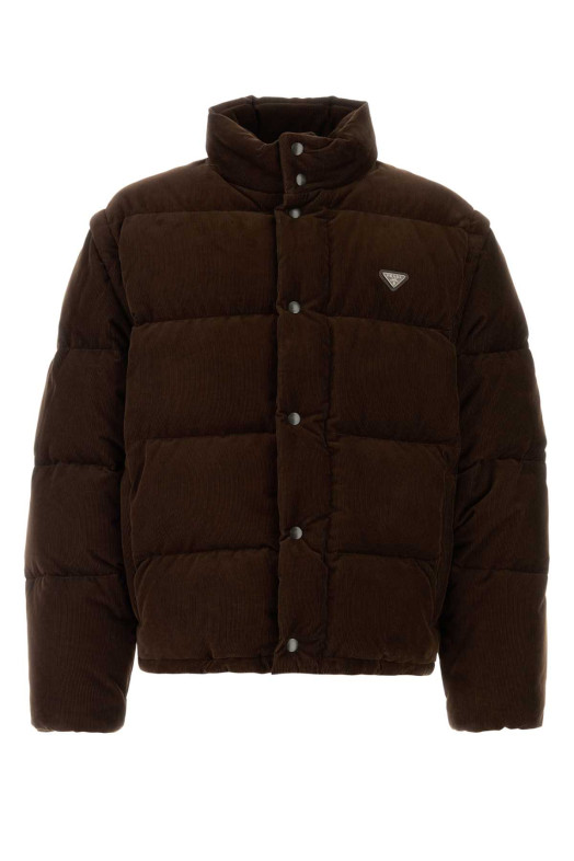 Dark brown corduroy down jacket PRADA (SGC946SOOO1JHC) Dark brown corduroy down jacket PRADA (SGC946SOOO1JHC)