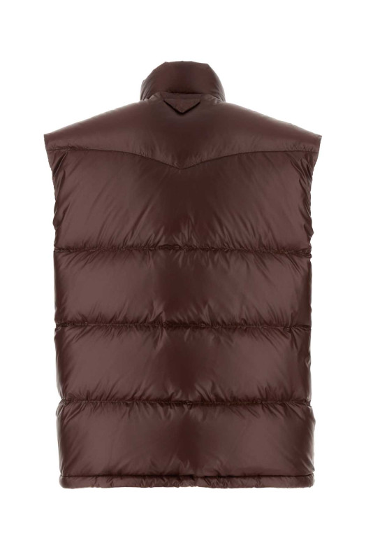 Chocolate Re-Nylon sleeveless down jacket PRADA (SGC996SOOO17XS) Chocolate Re-Nylon sleeveless down jacket PRADA (SGC996SOOO17XS)