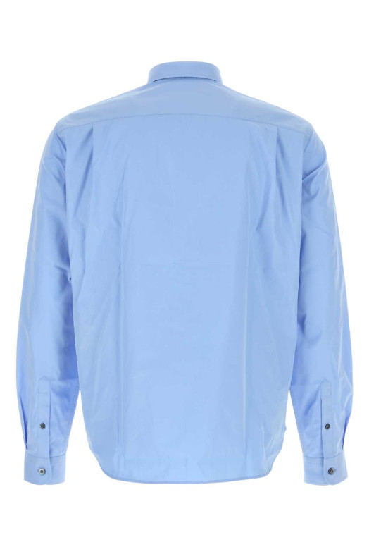 Рубашка из поплина синего цвета PRADA (UCN611SWMO10IV) Рубашка из поплина синего цвета PRADA (UCN611SWMO10IV)