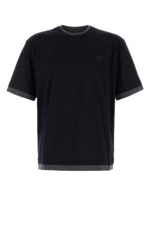 Midnight blue cotton t-shirt PRADA (UJN912SWMO11CD) Midnight blue cotton t-shirt PRADA (UJN912SWMO11CD)