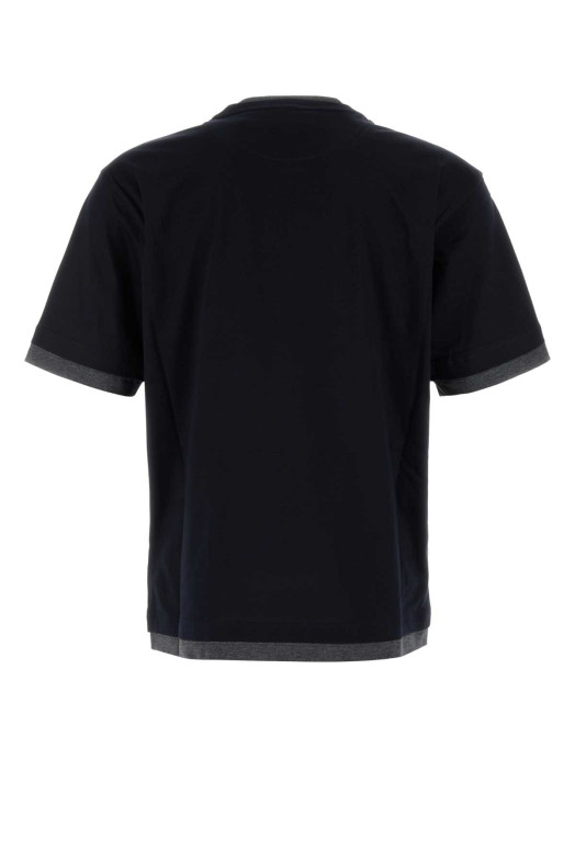 Хлопковая футболка темно-синего цвета PRADA (UJN912SWMO11CD) Хлопковая футболка темно-синего цвета PRADA (UJN912SWMO11CD)