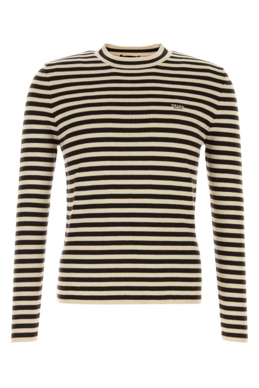 Свитер из шерсти с вышивкой PRADA (UMF125SOOO18FF) Свитер из шерсти с вышивкой PRADA (UMF125SOOO18FF)