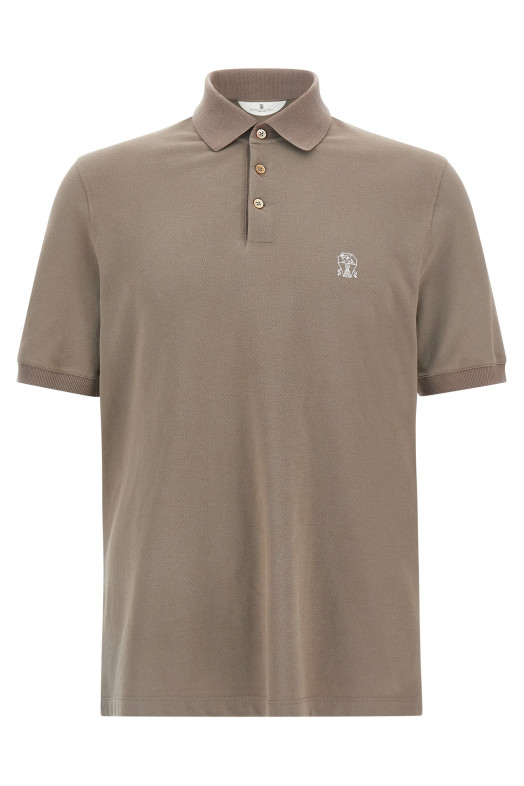 Piqué polo shirt Beige Piqué polo shirt Beige