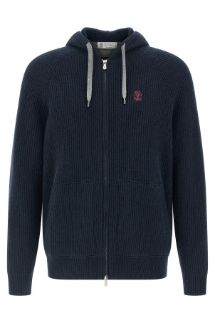 Кардиган з капюшоном Синій BRUNELLO CUCINELLI M22704806GCW425