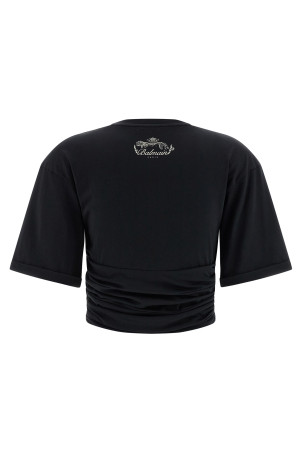 Knotted crop t-shirt Black