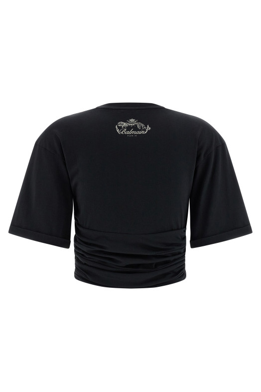 Knotted crop t-shirt Black Knotted crop t-shirt Black