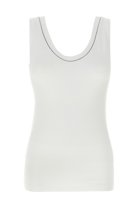 Топ «Блестящий воротник» Белый M0TC8BJ312C159