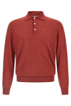 Бритая трикотажная рубашка-поло Красная BRUNELLO CUCINELLI MSY00295CUP87 Бритая трикотажная рубашка-поло Красная BRUNELLO CUCINELLI MSY00295CUP87
