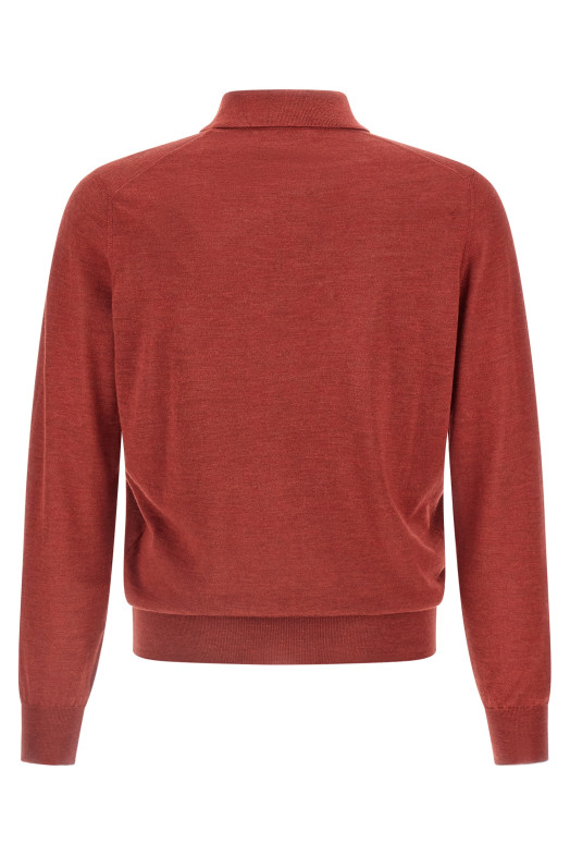 Бритая трикотажная рубашка-поло Красная BRUNELLO CUCINELLI MSY00295CUP87 Бритая трикотажная рубашка-поло Красная BRUNELLO CUCINELLI MSY00295CUP87