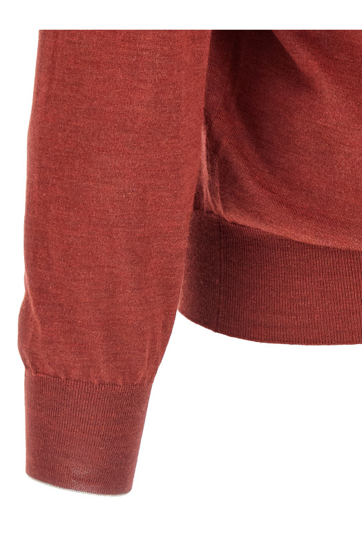 Бритая трикотажная рубашка-поло Красная BRUNELLO CUCINELLI MSY00295CUP87 Бритая трикотажная рубашка-поло Красная BRUNELLO CUCINELLI MSY00295CUP87