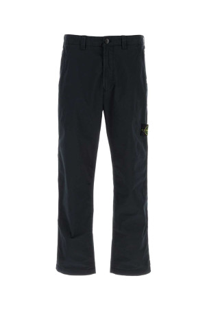 Navy blue stretch cotton pant Black STONE ISLAND (310003510)