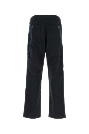 Navy blue stretch cotton pant Black STONE ISLAND (310003510)