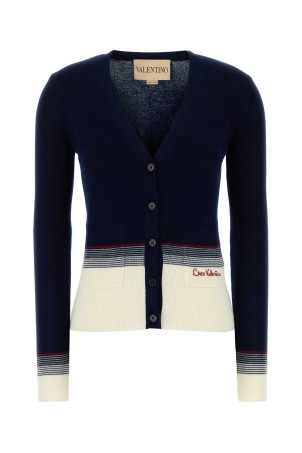 Navy blue wool cardigan VALENTINO GARAVANI (7B3KA12A9GQ)
