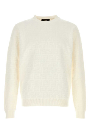 White cotton sweater White FENDI (FZX091AUW0)