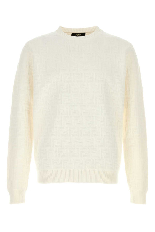 White cotton sweater White FENDI (FZX091AUW0) White cotton sweater White FENDI (FZX091AUW0)