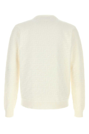 White cotton sweater White FENDI (FZX091AUW0)