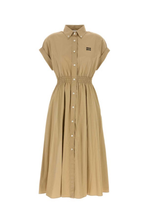 Beige poplin shirt dress MIU MIU (MF5906SOOO10RG) Beige poplin shirt dress MIU MIU (MF5906SOOO10RG)