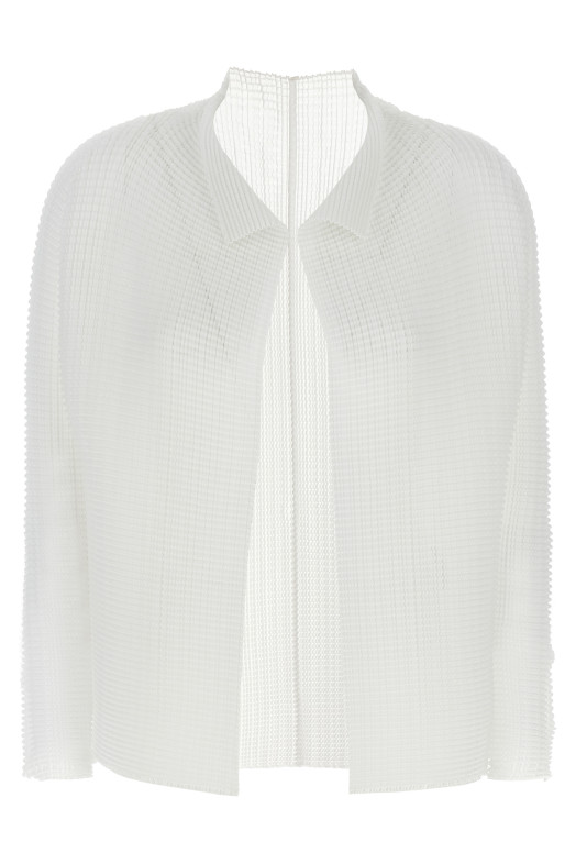'Wooly Pleats' cardigan White