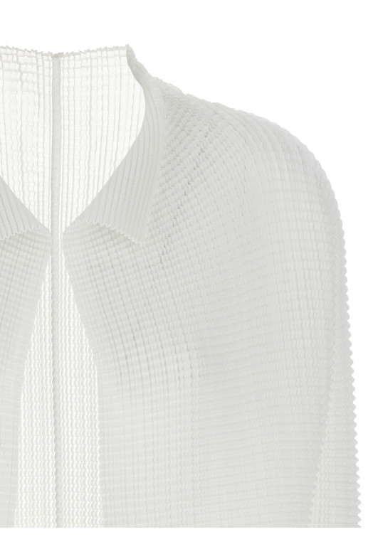'Wooly Pleats' cardigan White