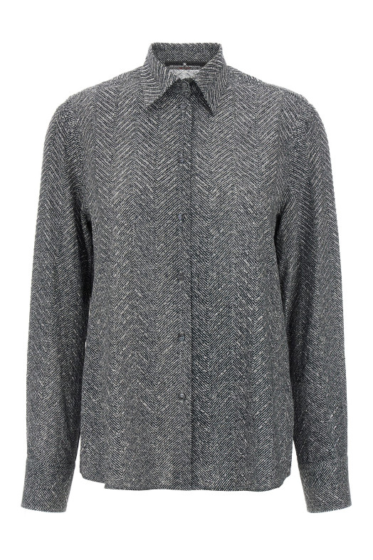 Rhinestone shirt Gray