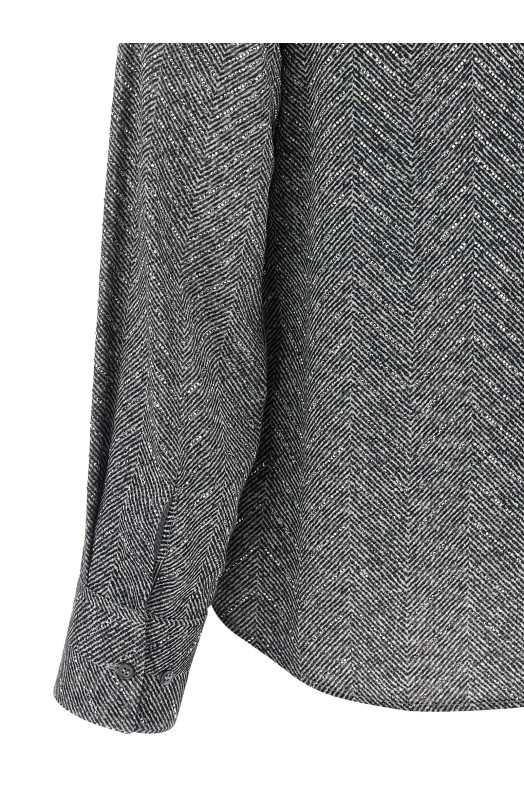 Rhinestone shirt Gray