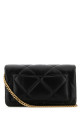 Black leather Kira clutch TORY BURCH (158624)