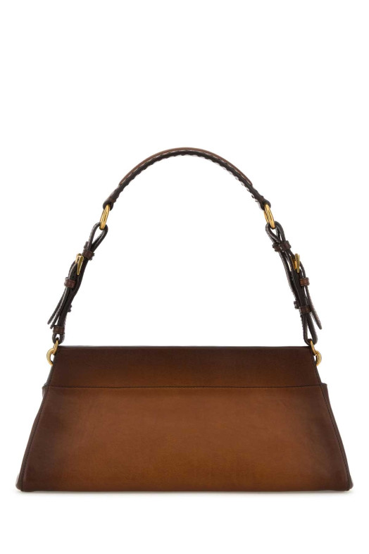 Средняя сумка через плечо Prada Enchaîné из кожи цвета карамель PRADA (1BC262VSOO2HMZ)