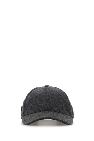 Dark grey flannel baseball cap PRADA (1HC274C2O) Dark grey flannel baseball cap PRADA (1HC274C2O)