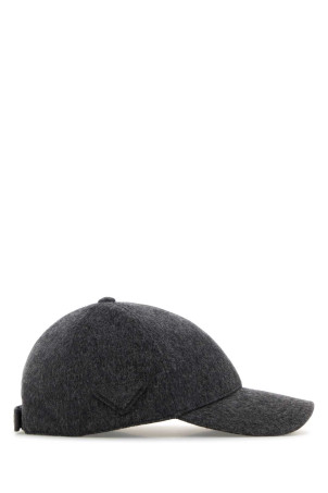 Dark grey flannel baseball cap PRADA (1HC274C2O) Dark grey flannel baseball cap PRADA (1HC274C2O)