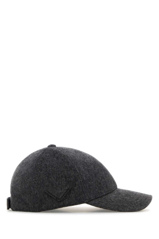 Dark grey flannel baseball cap PRADA (1HC274C2O) Dark grey flannel baseball cap PRADA (1HC274C2O)