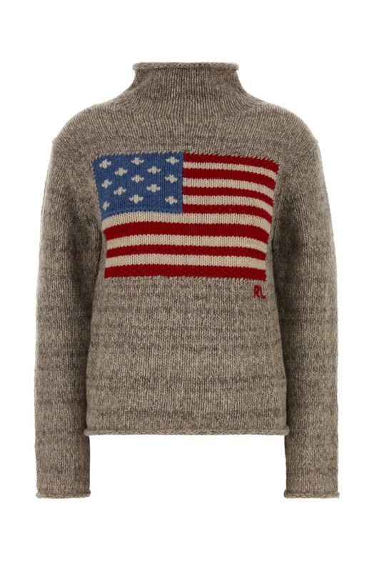 Melange cappuccino wool blend sweater POLO RALPH LAUREN (211978328) Melange cappuccino wool blend sweater POLO RALPH LAUREN (211978328)