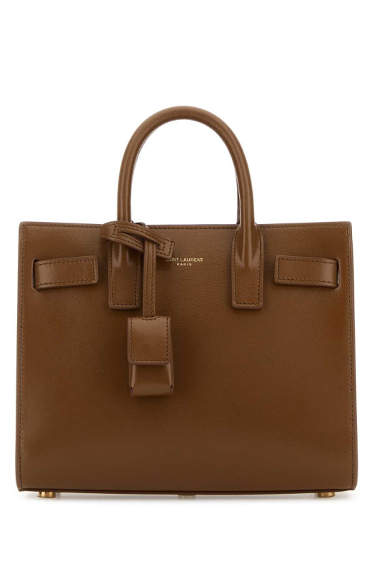 Кожаная сумка Sac De Jour коричневого цвета SAINT LAURENT (39203502G9W)