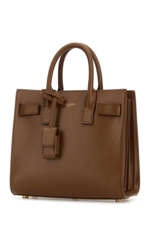Кожаная сумка Sac De Jour коричневого цвета SAINT LAURENT (39203502G9W)