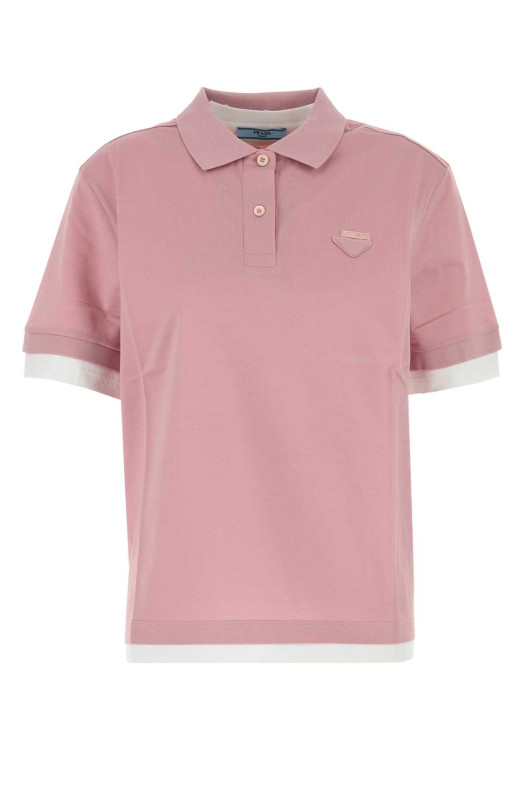 Pink piquet polo shirt PRADA (39586SOOO1736)