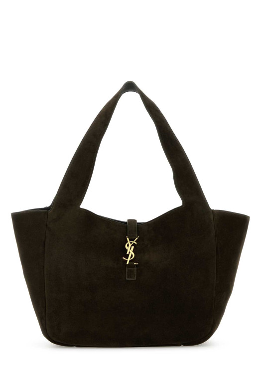 Сумка для покупок Le 5 Ã  7 Bea из замши цвета хаки SAINT LAURENT (763435008IW)