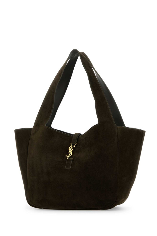 Сумка для покупок Le 5 Ã  7 Bea из замши цвета хаки SAINT LAURENT (763435008IW)