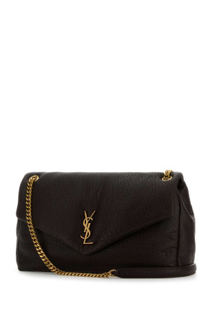 Dark brown leather big Calypso shoulder bag SAINT LAURENT (777399AACYT)