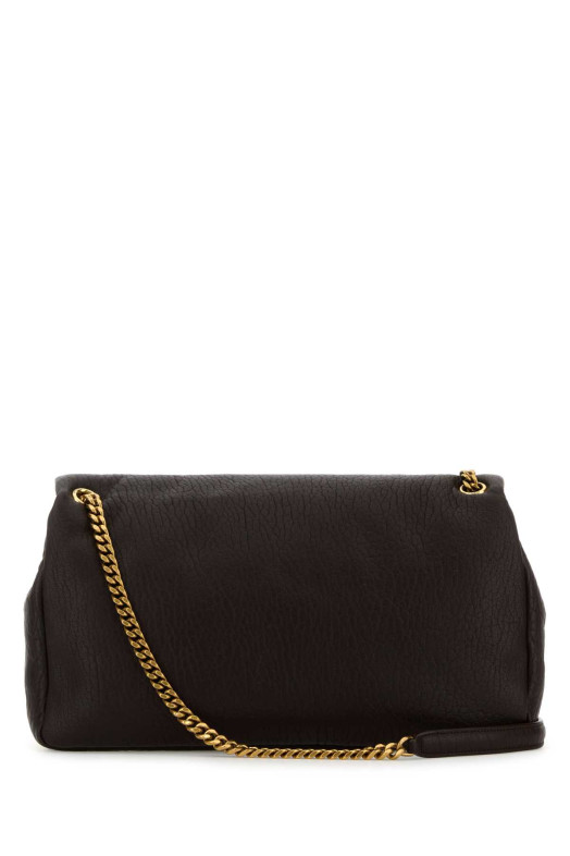 Dark brown leather big Calypso shoulder bag SAINT LAURENT (777399AACYT)