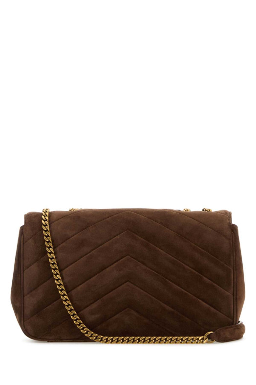 Brown suede medium LouLou shoulder bag SAINT LAURENT (801439AAEY6)