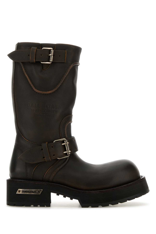 Dark brown leather Venom boots BALENCIAGA (833585WCAL2)