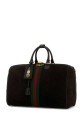 Dark brown suede medium Gucci Savoy travel bag GUCCI (834460AAE1D)