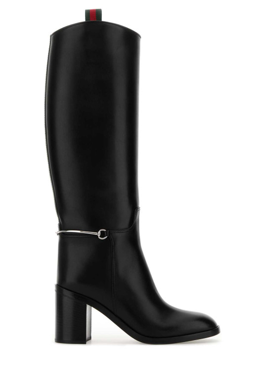 Black leather boots Black GUCCI (836109AAD3I)