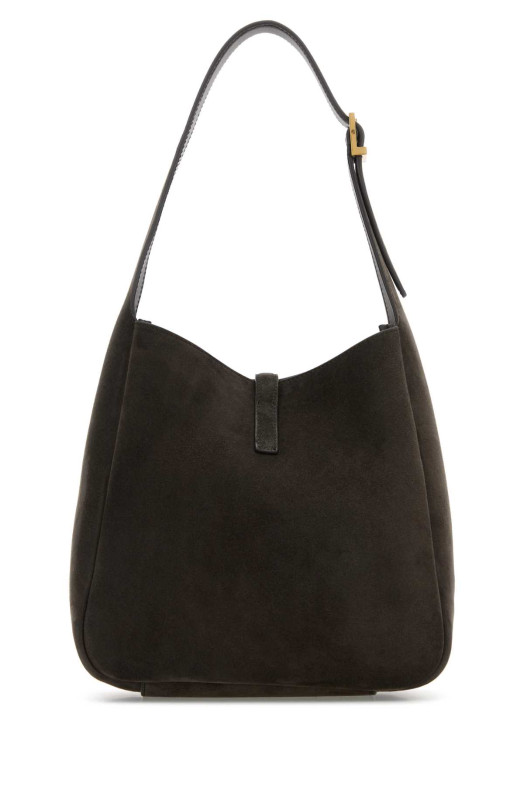 Dark grey suede Le 5 á 7 shoulder bag SAINT LAURENT (8505331U80W) Dark grey suede Le 5 á 7 shoulder bag SAINT LAURENT (8505331U80W)