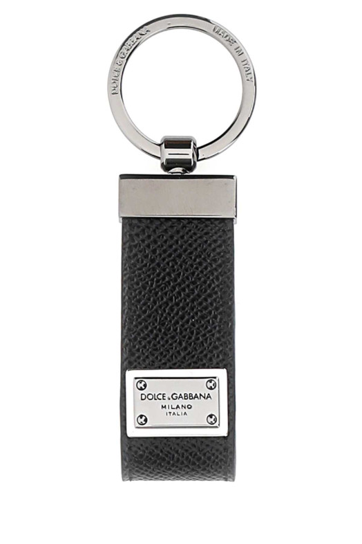 Black leather key ring Black DOLCE & GABBANA (BP1371AG219) Black leather key ring Black DOLCE & GABBANA (BP1371AG219)