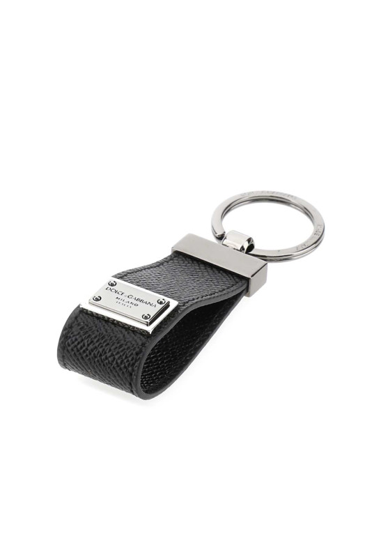 Black leather key ring Black DOLCE & GABBANA (BP1371AG219) Black leather key ring Black DOLCE & GABBANA (BP1371AG219)