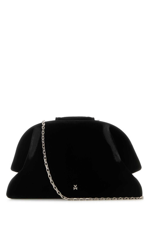 Black velvet Camelia clutch AMINA MUADDI (CAMELIA)