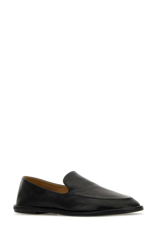 Black leather Canal loafers Black THE ROW (F1258L74)