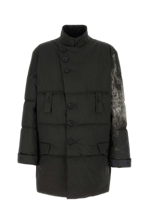 Темно-коричнева поліестерова куртка з підкладкою Чорна YOHJI YAMAMOTO (HLJ36826)