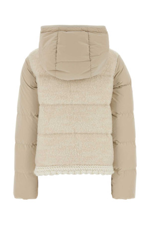 Sand nylon and knit Ripaille down jacket MONCLER (K20931A0020689B6S) Sand nylon and knit Ripaille down jacket MONCLER (K20931A0020689B6S)