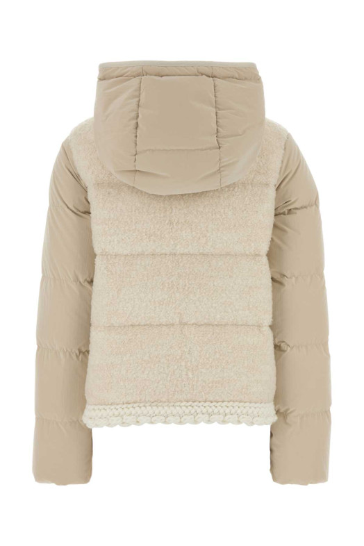 Sand nylon and knit Ripaille down jacket MONCLER (K20931A0020689B6S) Sand nylon and knit Ripaille down jacket MONCLER (K20931A0020689B6S)